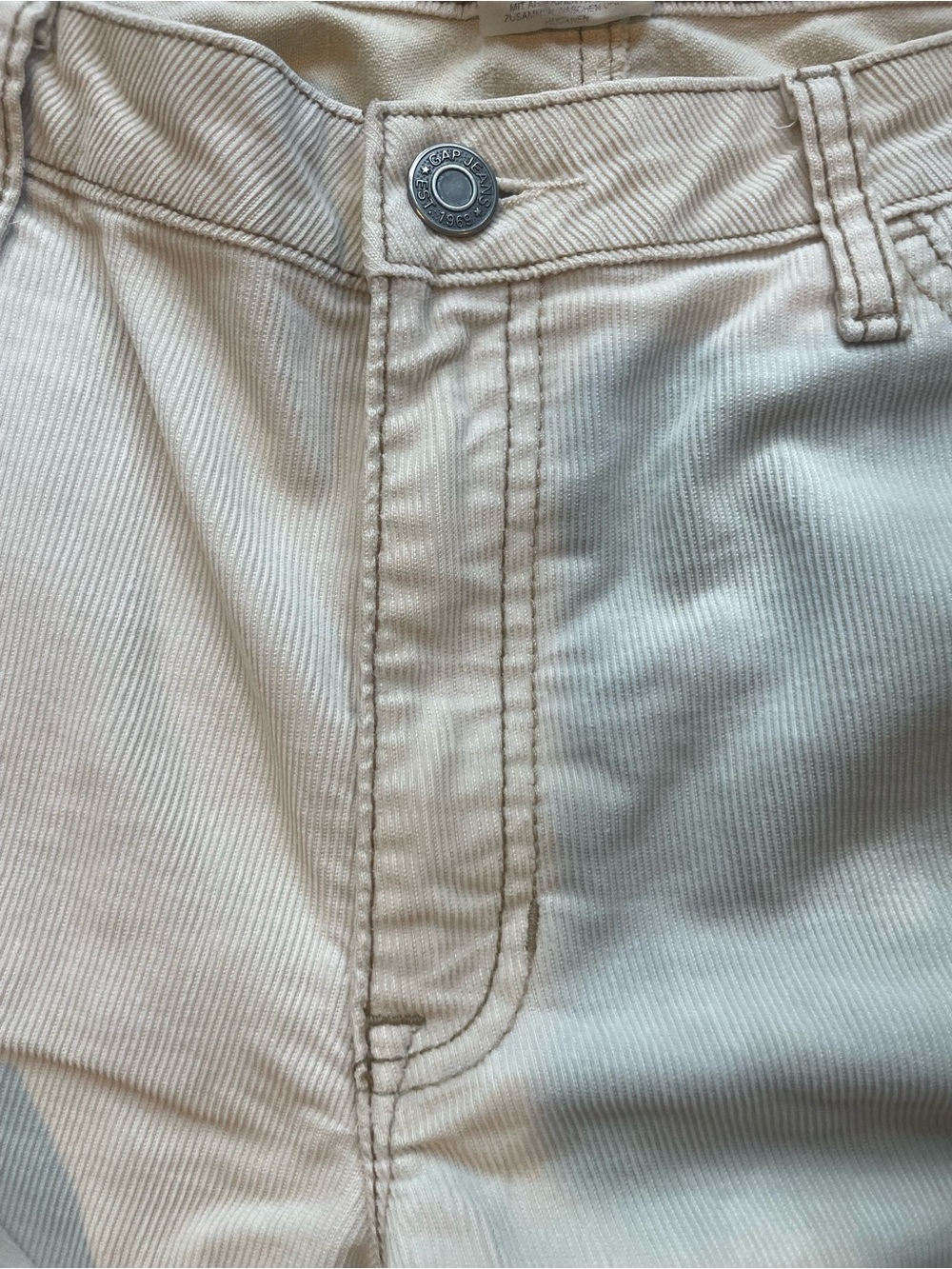 GAP Women’s Awesome Soft Light Ivory Corduroy Pants